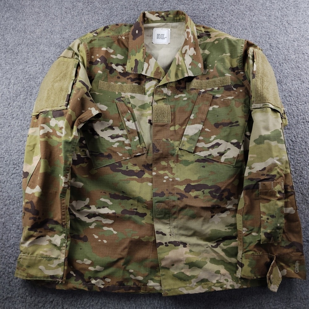 Army Combat Uniform Military Jacket Mens Medium OCP Multicam Tactical EUC